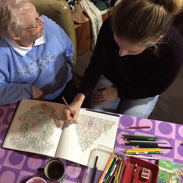 Coloring time at the cabin